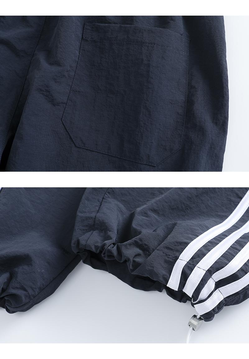 Men's Loose-Fit Wide-Leg Nylon Casual Pants - Printed Graphical Stripes, Drawstring Elastic Waist, Utility Pockets, Cool Breathable, All-Season Streetwear Clothing for Everyday Wear, Basketball, Wide-Leg Trousers