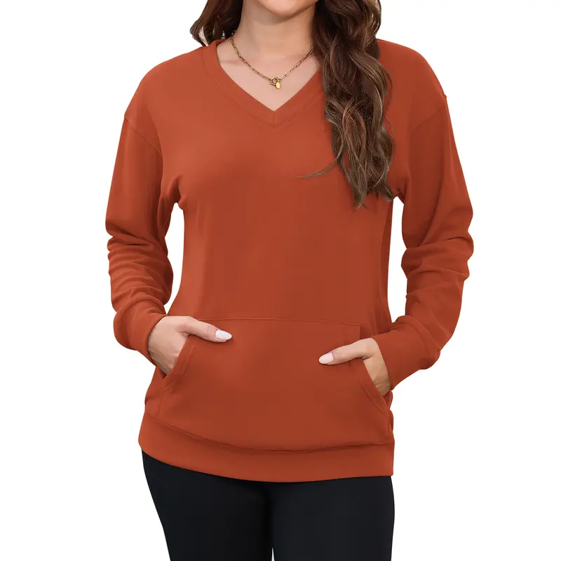 Women's V-neck sweatshirt (hood-free)