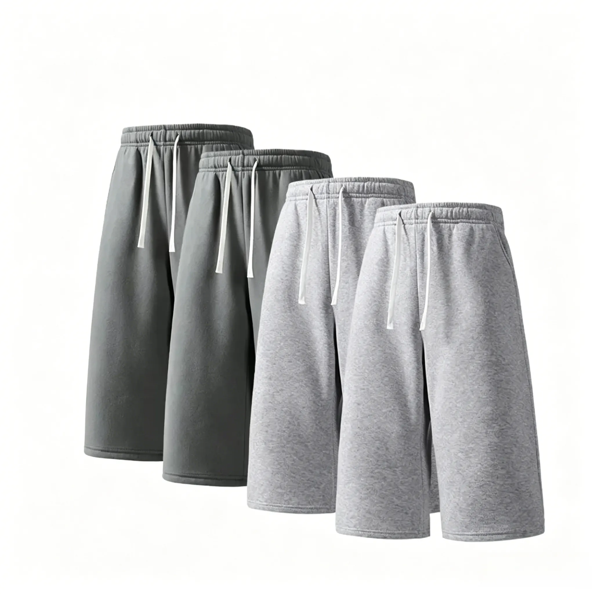 (4-pack)Men’s Casual Sweat Stretchable Breathable Knee-Length Shorts