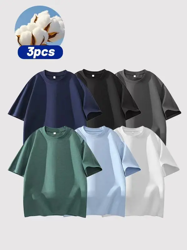 Men's Pure Cotton Crew Neck T-Shirt