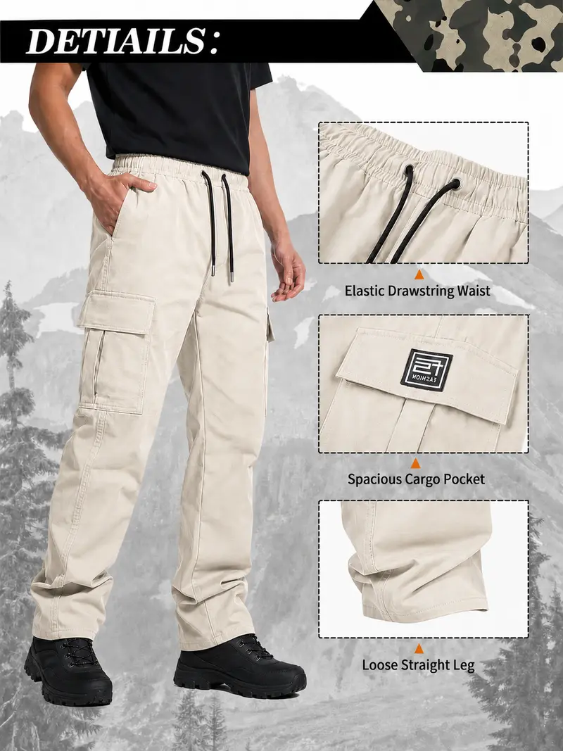 Men's Solid-Color Cargo Pants