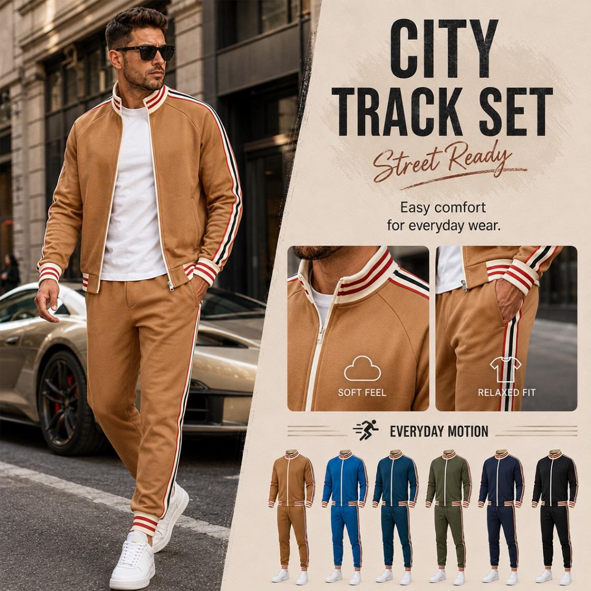 Men’s Retro Milano Graphic Two Piece Tracksuit, Zip Track Jacket with Ribbed Trim and Matching Elastic Waist Jogger Pants, Contrast Side Stripe Sportswear Set for Casual Wear, Walking and Travel Men’s Retro Milano Graphic Two Piece Tracksuit, Zip Track Jacket with Ribbed Trim and Matching Elastic Waist Jogger Pants, Contrast Side Stripe Sportswear Set for Casual Wear, Walking and Travel