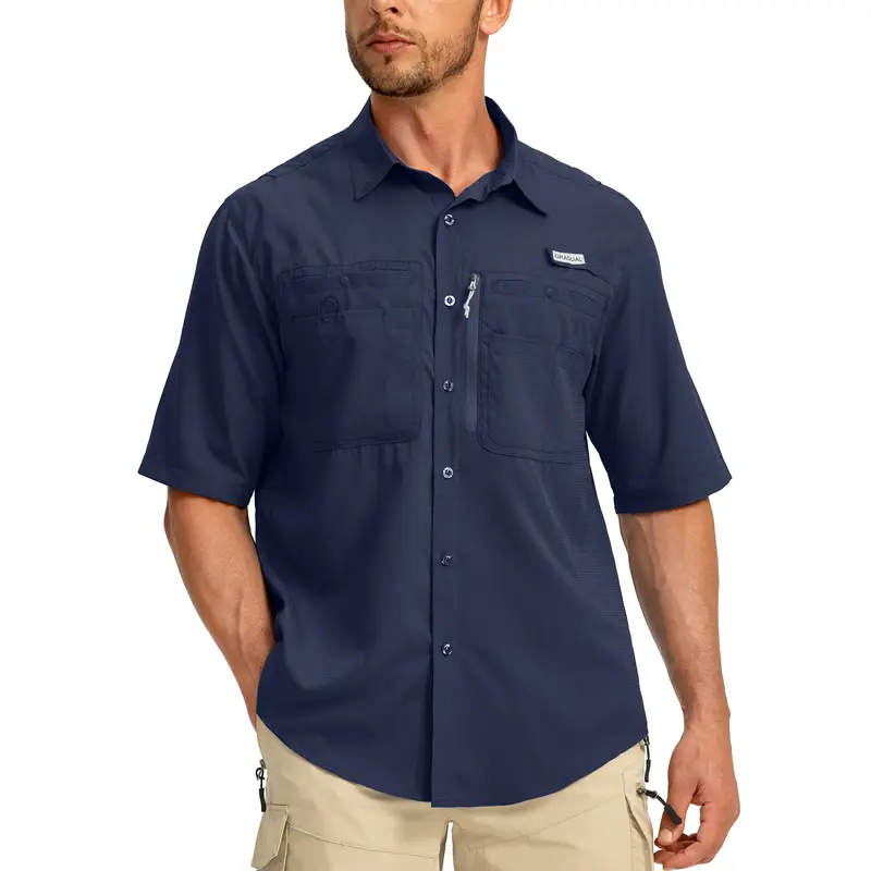 Men's Casual Outdoor Button-Up Fishing Shirt