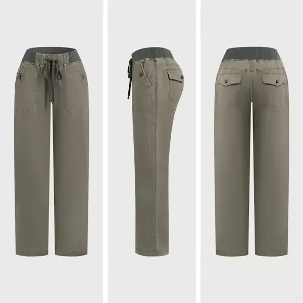 Mid-rise straight-leg trousers with drawstring and minimalist seam detailing