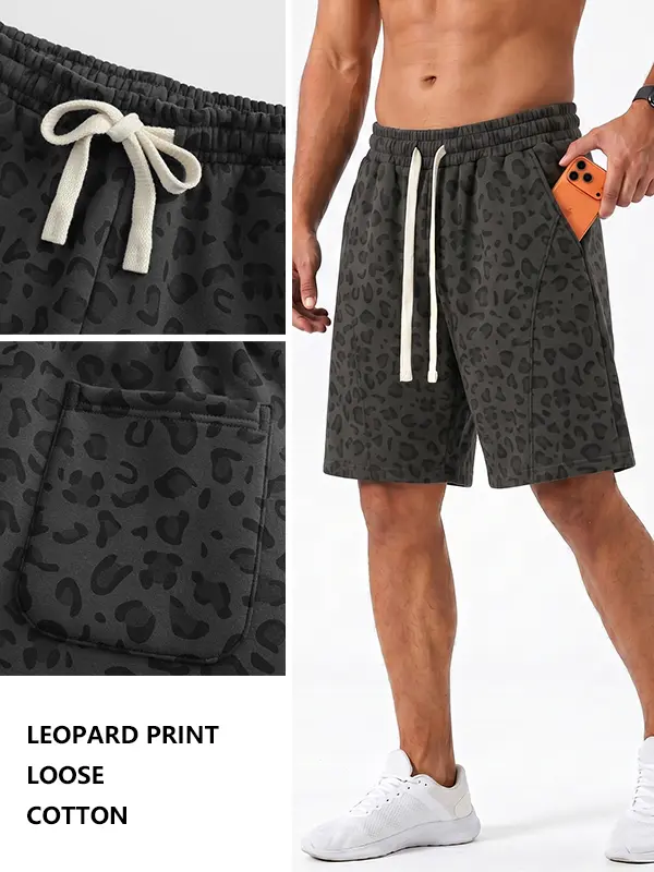 Men's Cotton-Blend Casual Athletic Shorts (with Pockets)
