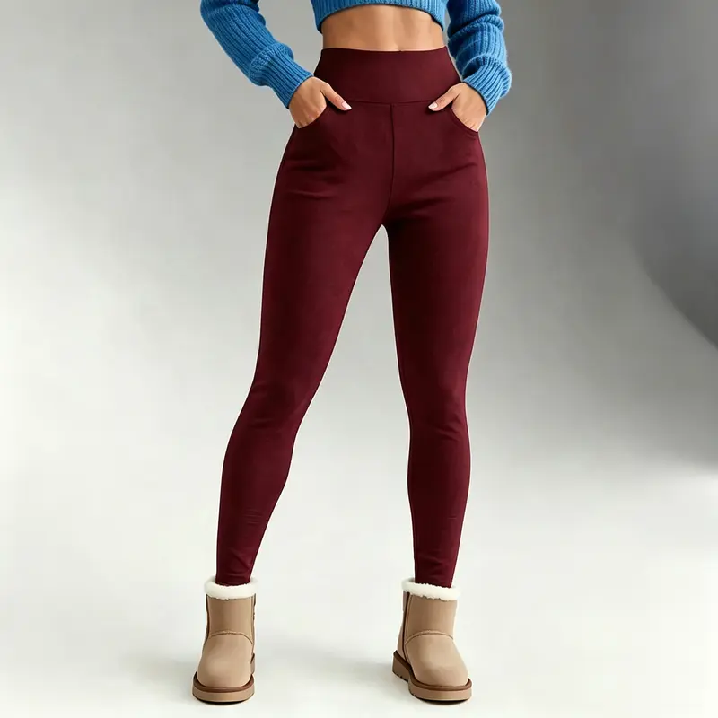Women's High-Waisted Faux Shearling-Lined Yoga Pants