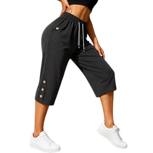 Available in 3-, 2-, or 1-pack options; versatile for spring/summer; button detailing; comfortable elastic waistband; pockets; casual seven-eighths-length pants suitable for work, commuting, and outdoor activities (pre-order). Available in 3-, 2-, or 1-pack options; versatile for spring/summer; button detailing; comfortable elastic waistband; pockets; casual seven-eighths-length pants suitable for work, commuting, and outdoor activities (pre-order).