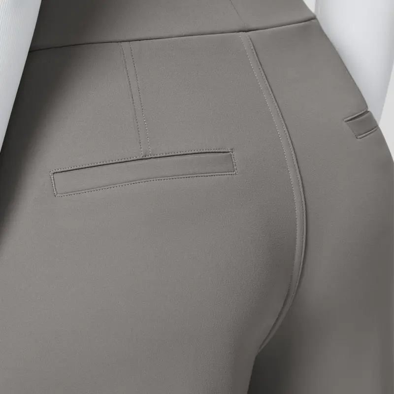 High-waisted straight-leg work trousers with pockets