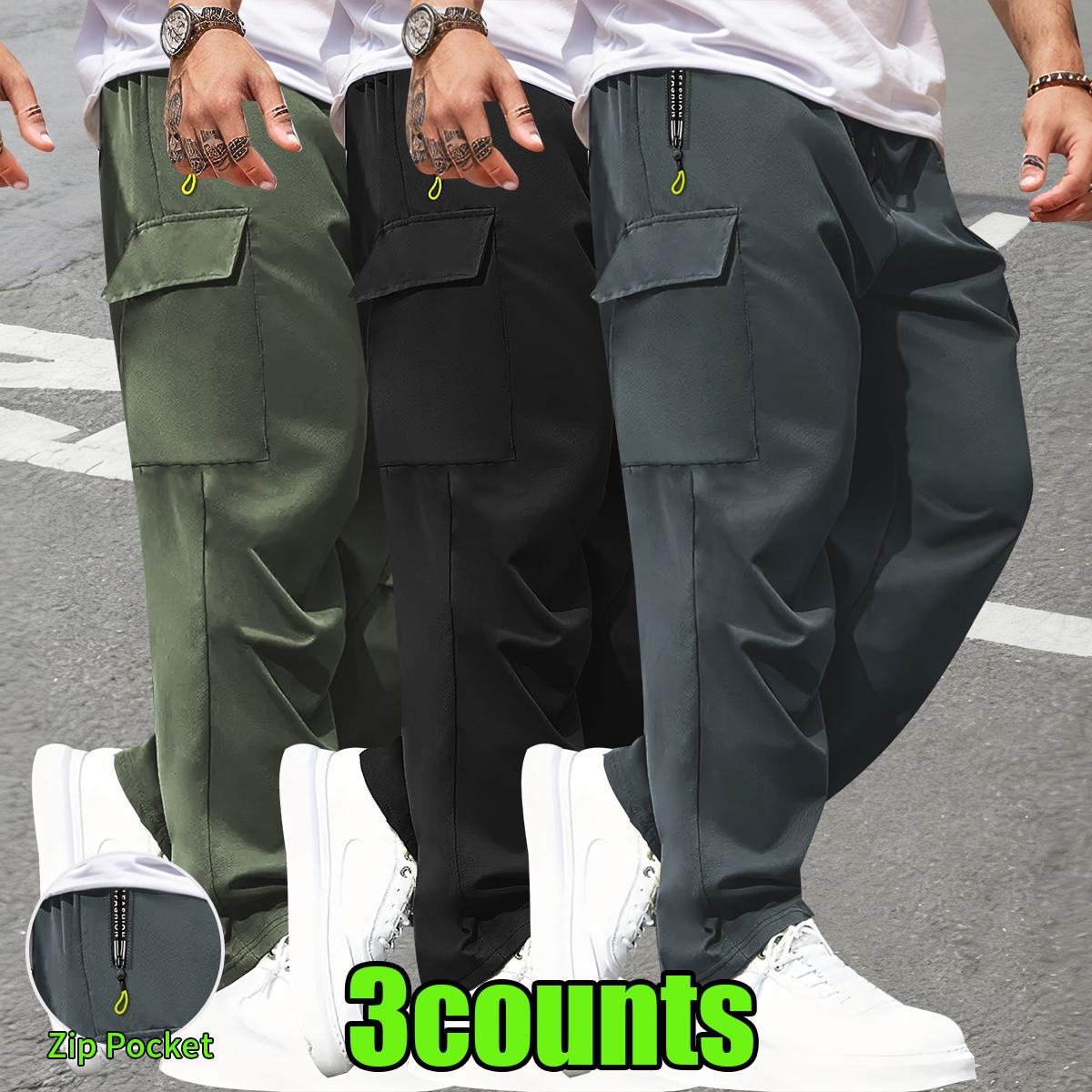 Men's Plain Cargo Pants - Multi-Pocket, Straight Leg, Non-Stretch Woven Fabric, Adjustable Drawstring Waist, Cuffed Hem, Fitted Cut, All-Season Menswear Basics, Activewear, Casual Outdoor Workwear Men's Plain Cargo Pants - Multi-Pocket, Straight Leg, Non-Stretch Woven Fabric, Adjustable Drawstring Waist, Cuffed Hem, Fitted Cut, All-Season Menswear Basics, Activewear, Casual Outdoor Workwear