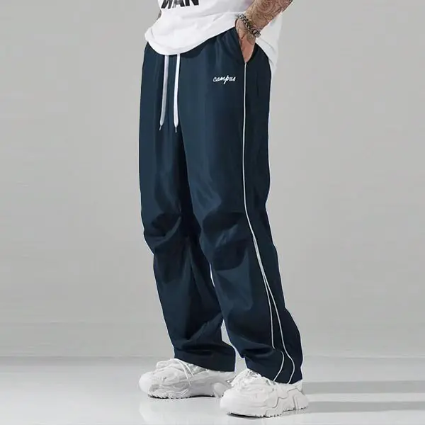 Men's 100% Polyester Loose-Fit Athletic Pants