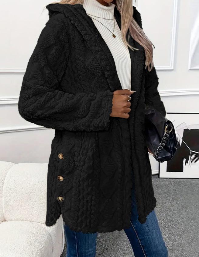 VVZ 2026 Women's Spring Fashion Jacquard Hooded Cardigan Long Sleeve Coat Womenswear Stylish Outerwear for Casual Daily Wear & School Activities Fit Knitwear VVZ 2026 Women's Spring Fashion Jacquard Hooded Cardigan Long Sleeve Coat Womenswear Stylish Outerwear for Casual Daily Wear & School Activities Fit Knitwear