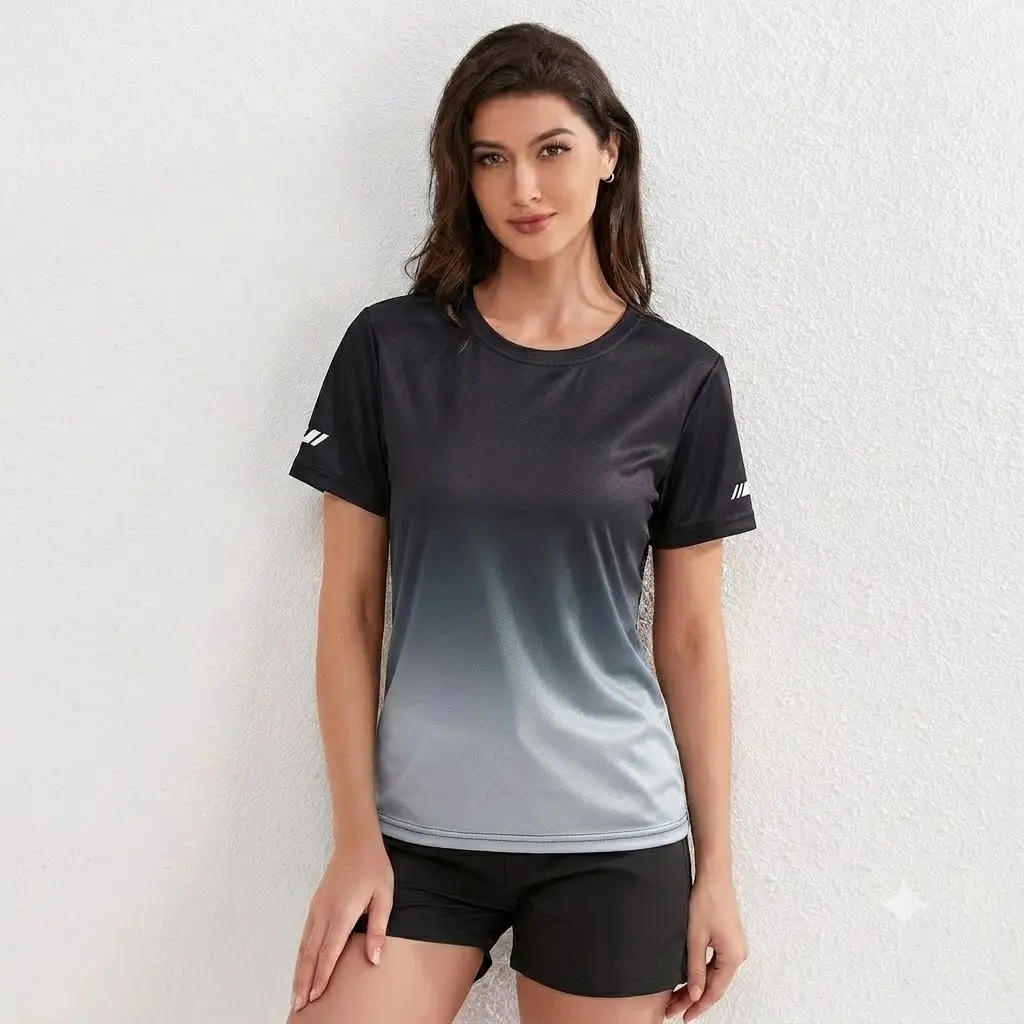 Women's Casual Short-Sleeve Sports T-Shirt – Gradient Design