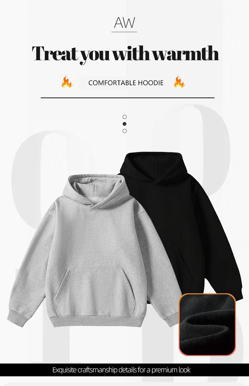 Men's Hoodie Cotton Blend Long Sleeve Pullover Regular Fit Soft Breathable Durable Everyday Comfort Machine Washable Casual Outdoor Urban Street Wear Black Beige