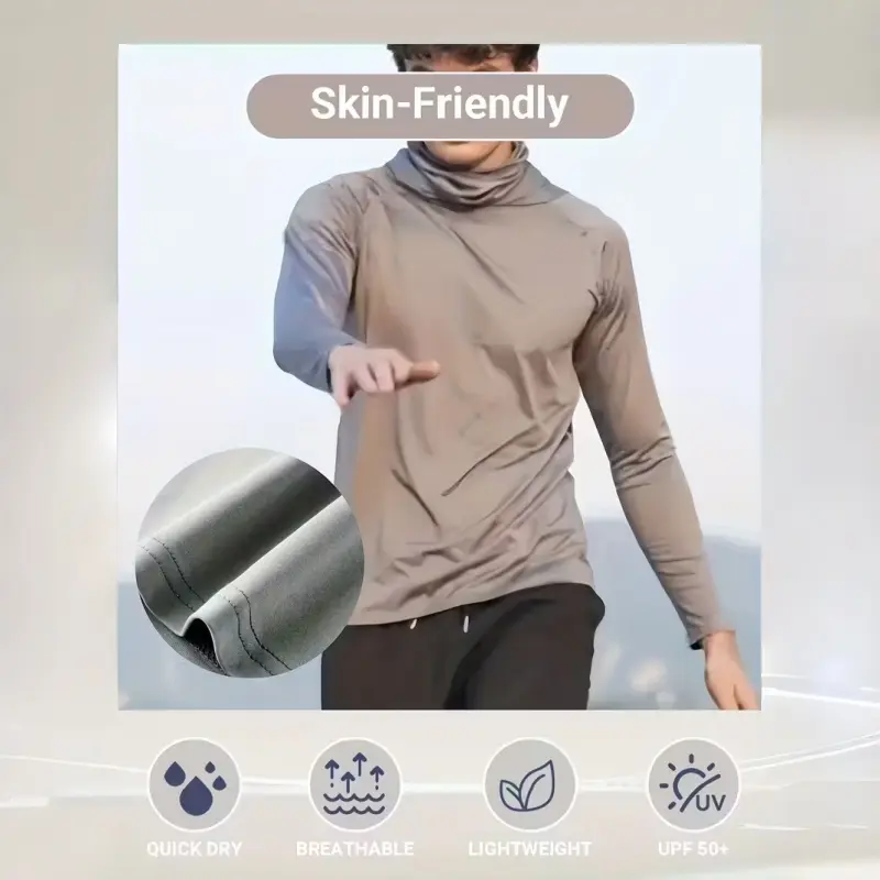 Men's Casual Hooded Pullover – with UPF Sun Protection