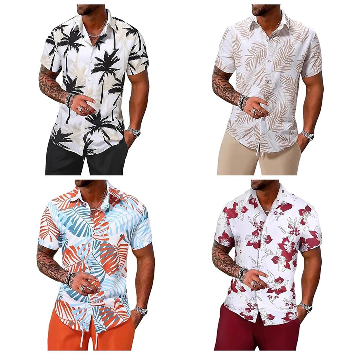 Men's Hawaiian 2 Piece Set, Tropical Print Button Up Shirt and Shorts Outfit for Summer Beach Vacation, Lightweight and Quick-Dry, 2 Piece Sets, Men's 2 Piece Sets Shortsleeve Clothes Men's Hawaiian 2 Piece Set, Tropical Print Button Up Shirt and Shorts Outfit for Summer Beach Vacation, Lightweight and Quick-Dry, 2 Piece Sets, Men's 2 Piece Sets Shortsleeve Clothes