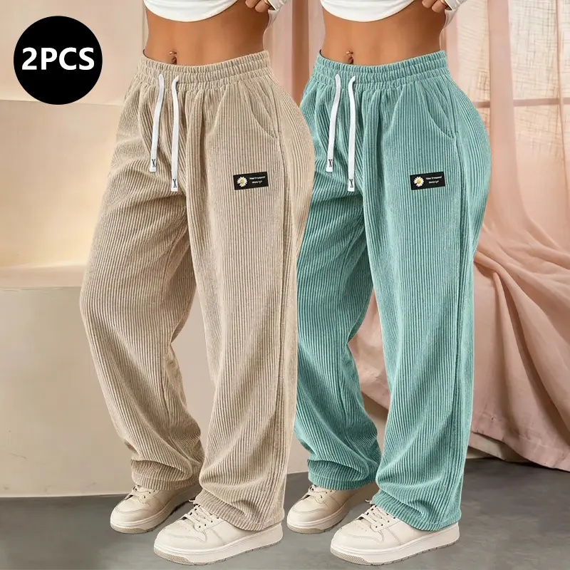Women's Straight-Leg Corduroy Casual Pants