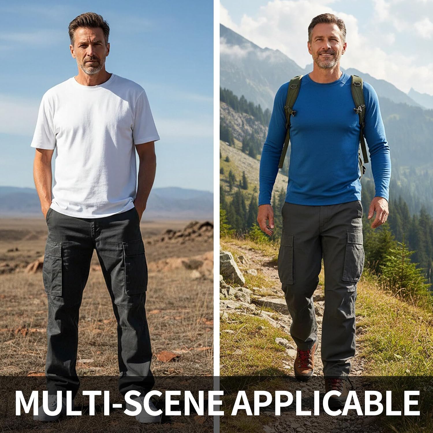 4 Pack Cargo Pants for Men Casual Hiking Joggers Lightweight Workout Outdoor Trousers Sweatpants with Pockets 2026