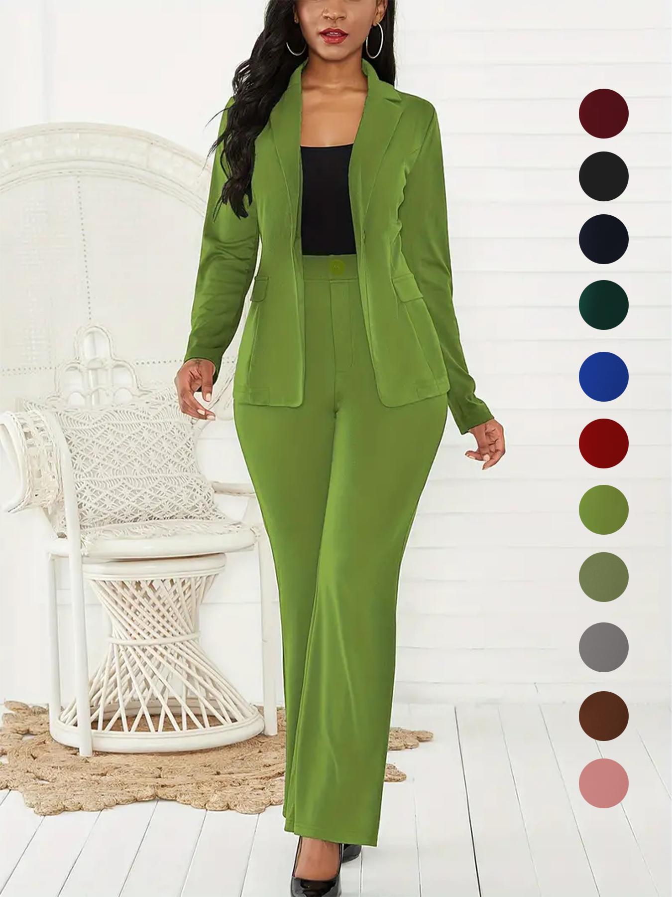 Women's Two-Piece Matching Set, Pants Set Outfit, Plain Button Lapel Fitted Blazer & Suit Pants, Business Casual Long Sleeve Outerwear & Trousers for Daily Outdoor Wear, Work Office Clothes, All Seasons, Essential Business Attire, Work Casual Blazers Women's Two-Piece Matching Set, Pants Set Outfit, Plain Button Lapel Fitted Blazer & Suit Pants, Business Casual Long Sleeve Outerwear & Trousers for Daily Outdoor Wear, Work Office Clothes, All Seasons, Essential Business Attire, Work Casual Blazers