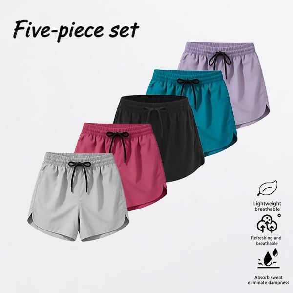 5-Pack European/American Running Shorts — Quick-Dry, Breathable, Non-Clammy Moisture-Wicking; Sports/Casual Yoga/Beach Shorts for Women; Ideal for Marathon; No Pockets,back to school shopping 5-Pack European/American Running Shorts — Quick-Dry, Breathable, Non-Clammy Moisture-Wicking; Sports/Casual Yoga/Beach Shorts for Women; Ideal for Marathon; No Pockets,back to school shopping