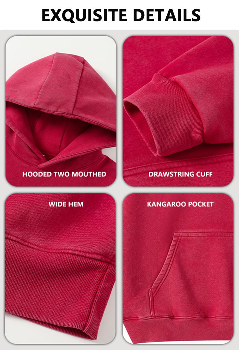 Unisex vintage washed pullover hoodie, oversized loose fit hooded sweatshirt with kangaroo pocket, casual streetwear long sleeve hoodie for men and women Unisex vintage washed pullover hoodie, oversized loose fit hooded sweatshirt with kangaroo pocket, casual streetwear long sleeve hoodie for men and women