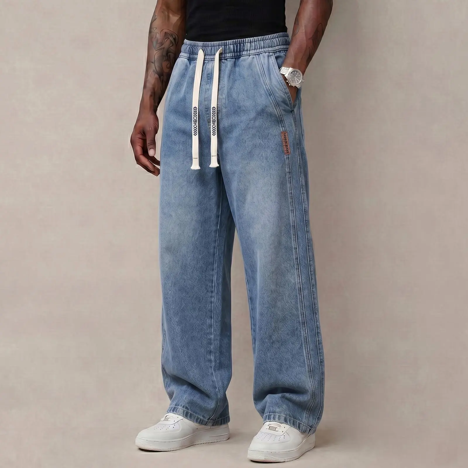 Men's Stretch Cotton Loose Fit Jeans