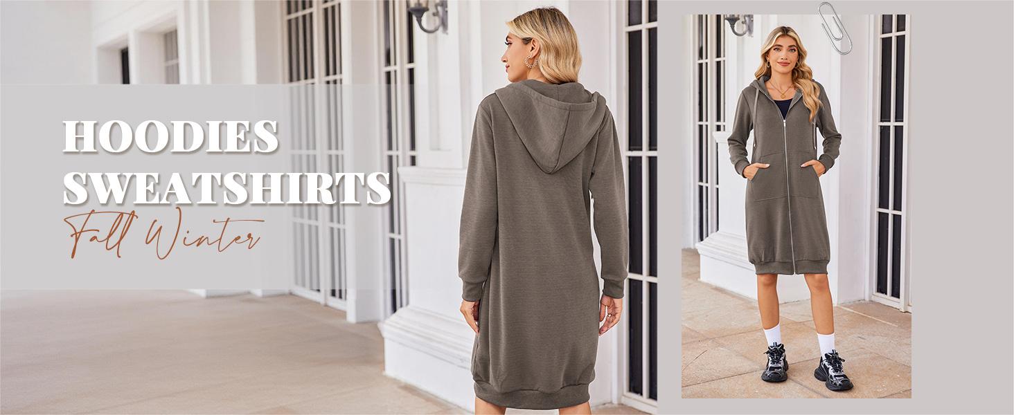 ZEAGOO Women Casual Zip up Fleece Hoodies Tunic Sweatshirt Long Hoodie Jacket Cotton Long Sleeve fitted striped knitwear summerwins,back to school,back to school shopping ZEAGOO Women Casual Zip up Fleece Hoodies Tunic Sweatshirt Long Hoodie Jacket Cotton Long Sleeve fitted striped knitwear summerwins,back to school,back to school shopping