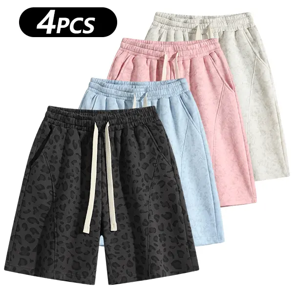 Men's Cotton-Blend Casual Athletic Shorts (with Pockets)