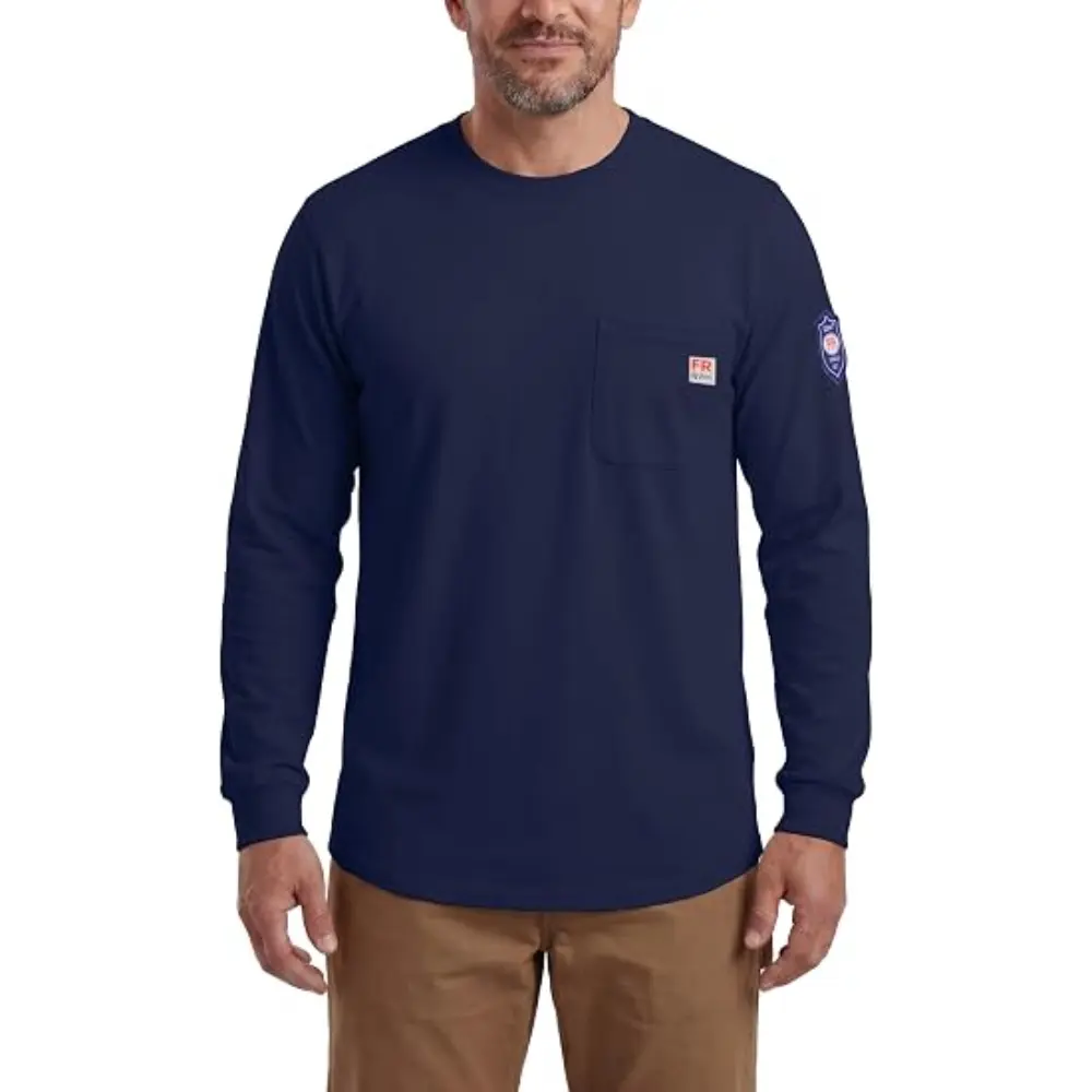 FR Shirts for Men Welding Shirt Flame Resistant Long Sleeve Work Shirts 7.5 Oz FR Clothing