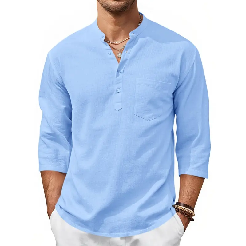 Men's Casual Henley Shirt