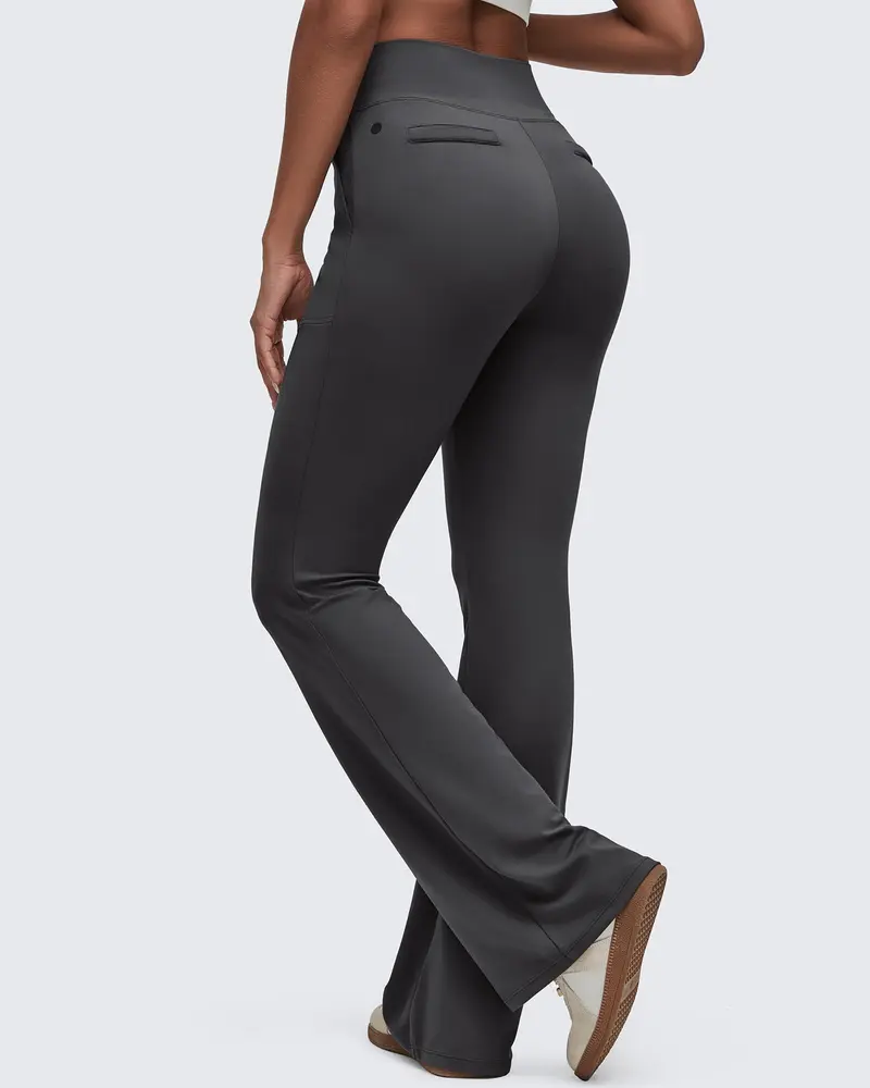 Women's Flared Trousers—High-Waisted Flared Leggings