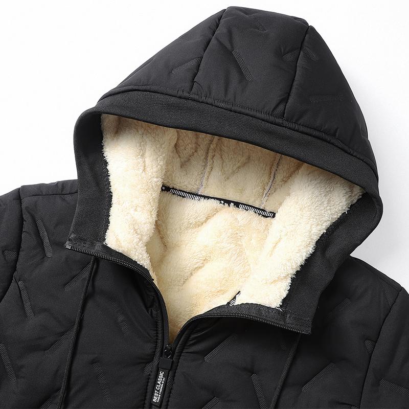 2026 New Stylish Men's Hooded Cotton Jacket, Long Sleeve Menswear Tops, Fleece-Lined Warm Clothes with Ultrasonic Cotton Toothbrush Design Stylish Menswear,back to school,back to school shopping 2026 New Stylish Men's Hooded Cotton Jacket, Long Sleeve Menswear Tops, Fleece-Lined Warm Clothes with Ultrasonic Cotton Toothbrush Design Stylish Menswear,back to school,back to school shopping