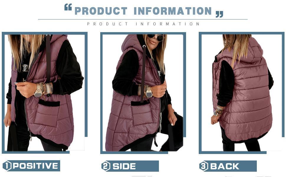 Imily Bela Women's Hooded Outwear Vest Lightweight Zipper Up Padded Gilet With Pockets Basic Fitted Imily Bela Women's Hooded Outwear Vest Lightweight Zipper Up Padded Gilet With Pockets Basic Fitted