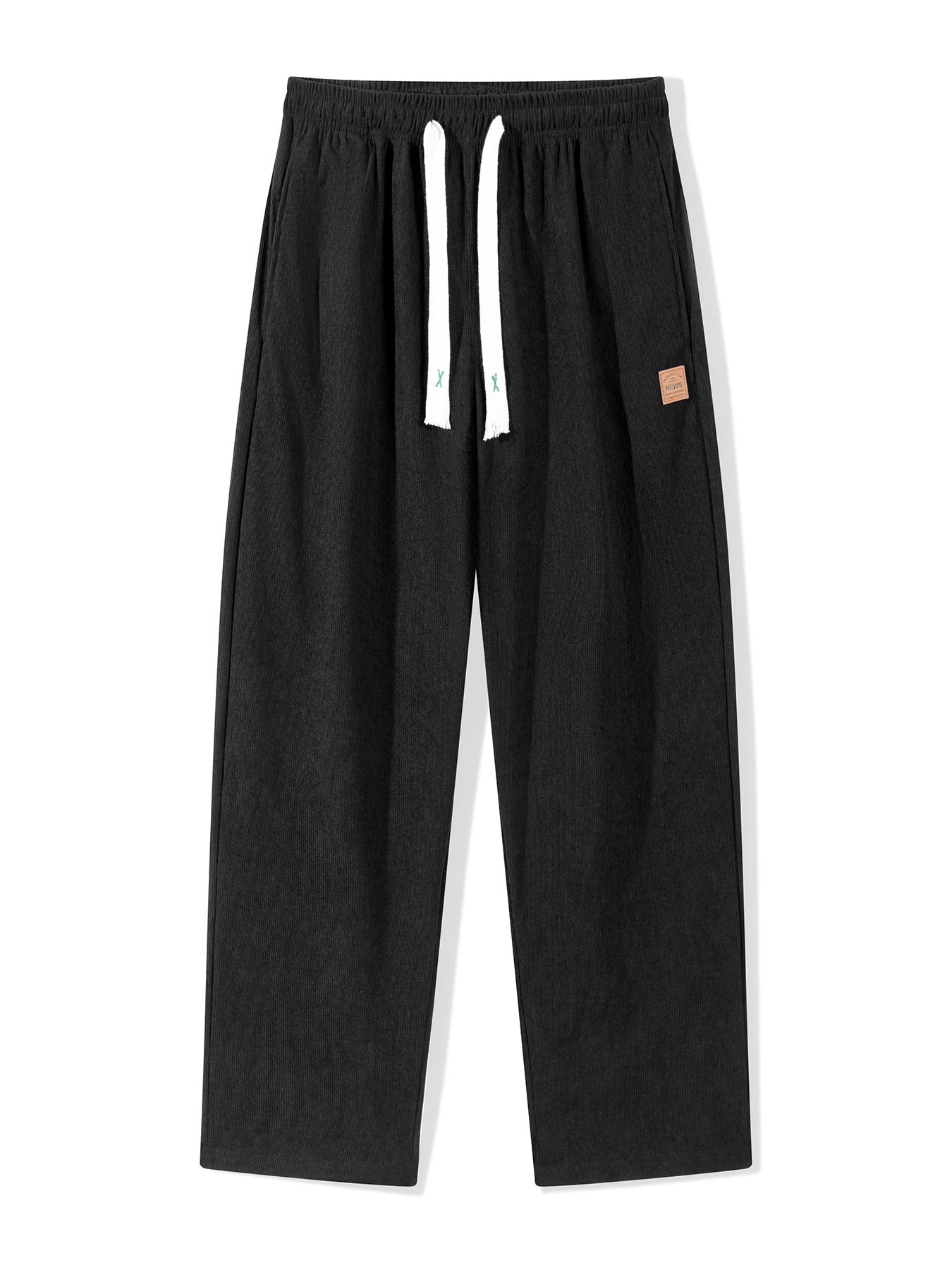 Men's 3-Pack Comfy Casual Pants - Mid-Rise Straight-Leg Loose Fit, Drawstring Waist, Plain Street Style Activewear for Outdoor Walking, Comfy Pants Men's 3-Pack Comfy Casual Pants - Mid-Rise Straight-Leg Loose Fit, Drawstring Waist, Plain Street Style Activewear for Outdoor Walking, Comfy Pants