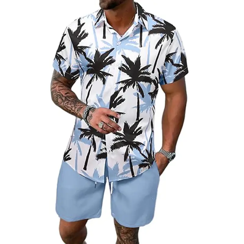 Men's Hawaiian-style two-piece set