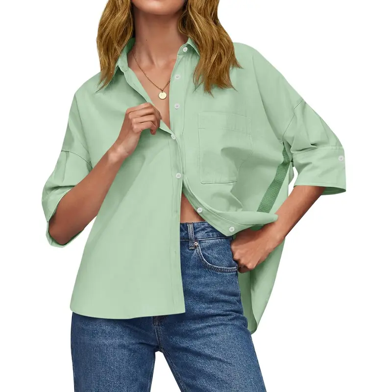 Women's Loose-Fit Button-Down Shirt for Summer