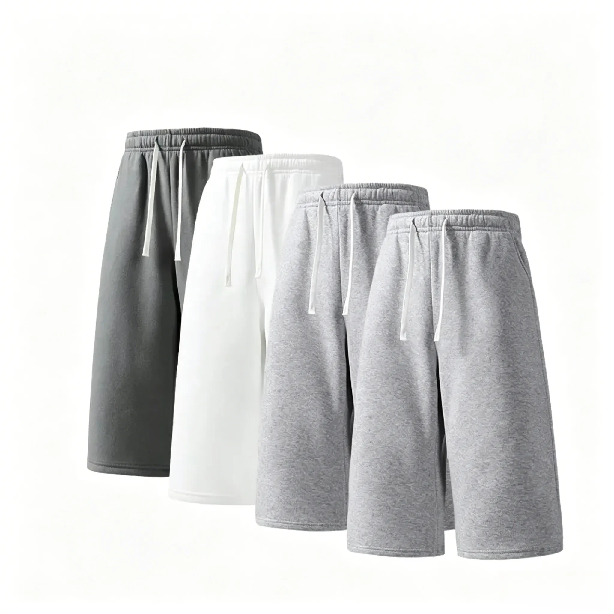 (4-pack)Men’s Casual Sweat Stretchable Breathable Knee-Length Shorts
