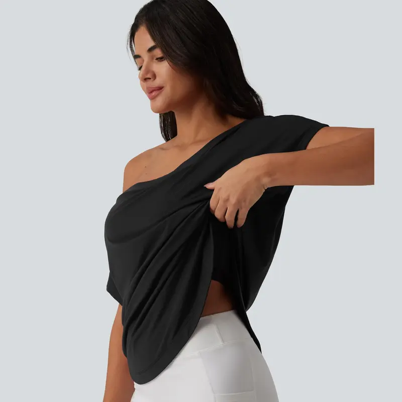 Quick-dry yoga top with built-in bra