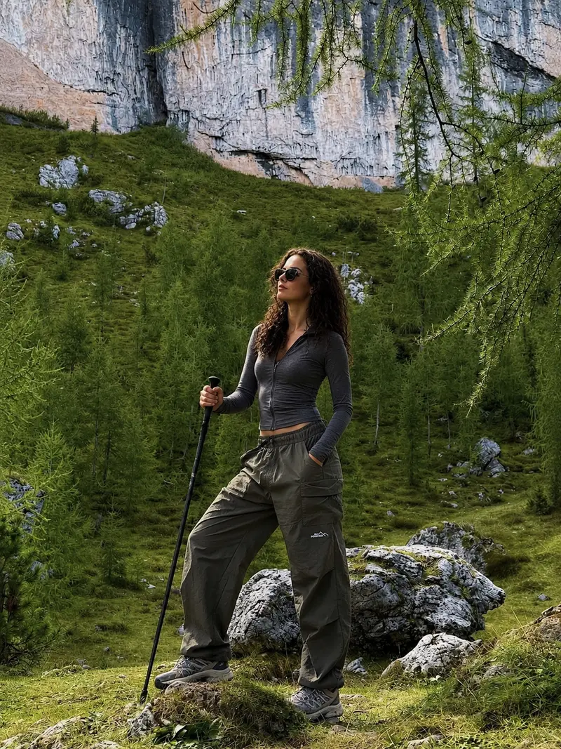 Men's black loose-fit cargo pants