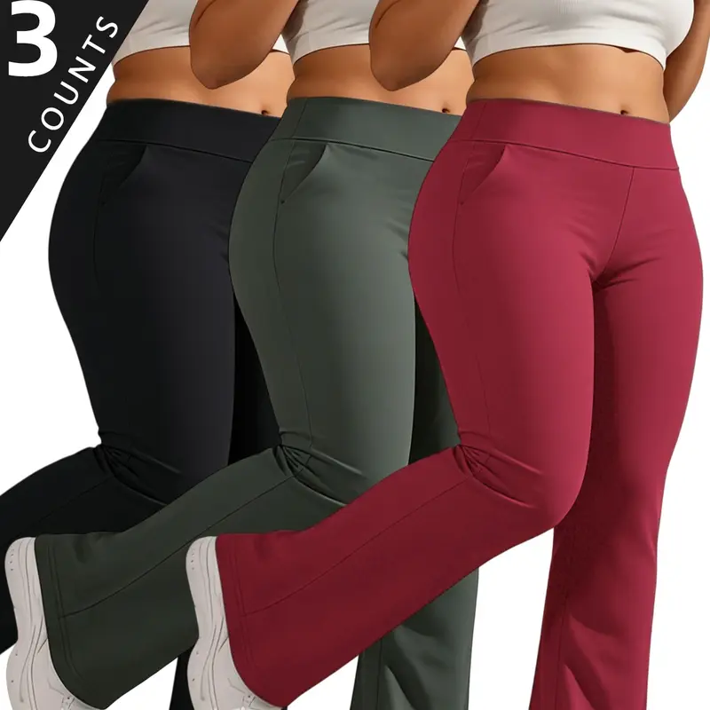 Women's High-Waisted Stretch Kick-Flare Pants