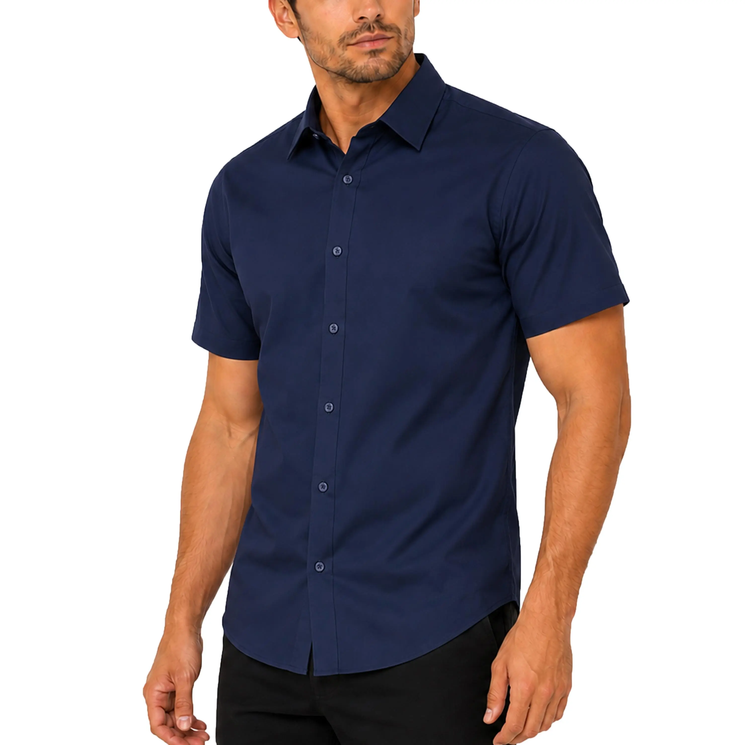 Men's Short-Sleeve Stretch Dress Shirt
