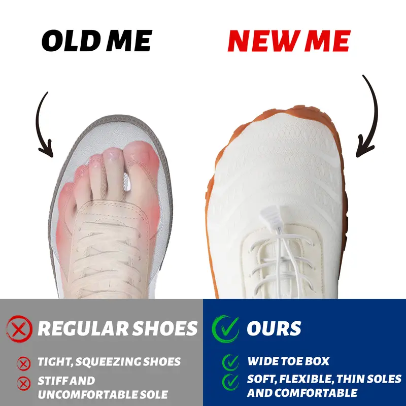 Unisex barefoot shoes—wide toe box design