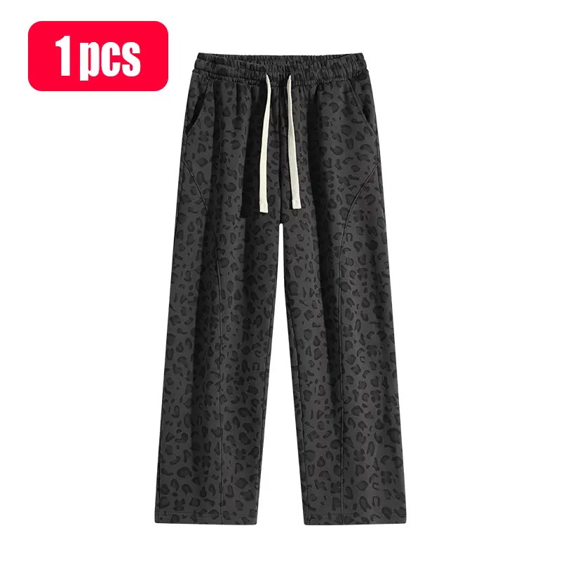 Men's loose-fit wide-leg sweatpants