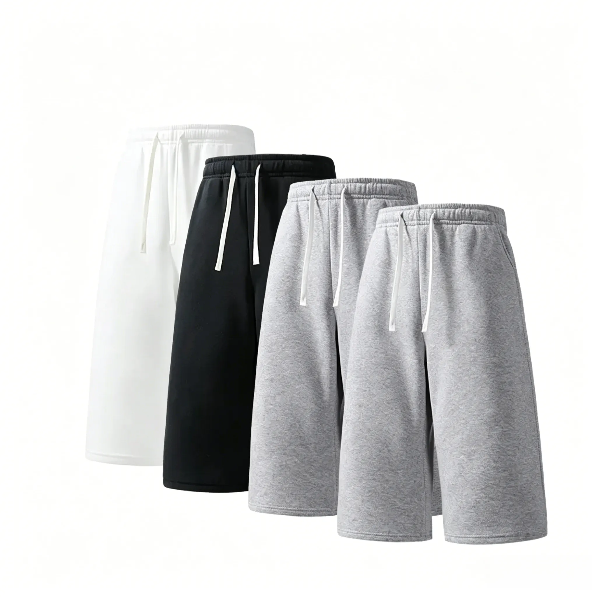 (4-pack)Men’s Casual Sweat Stretchable Breathable Knee-Length Shorts