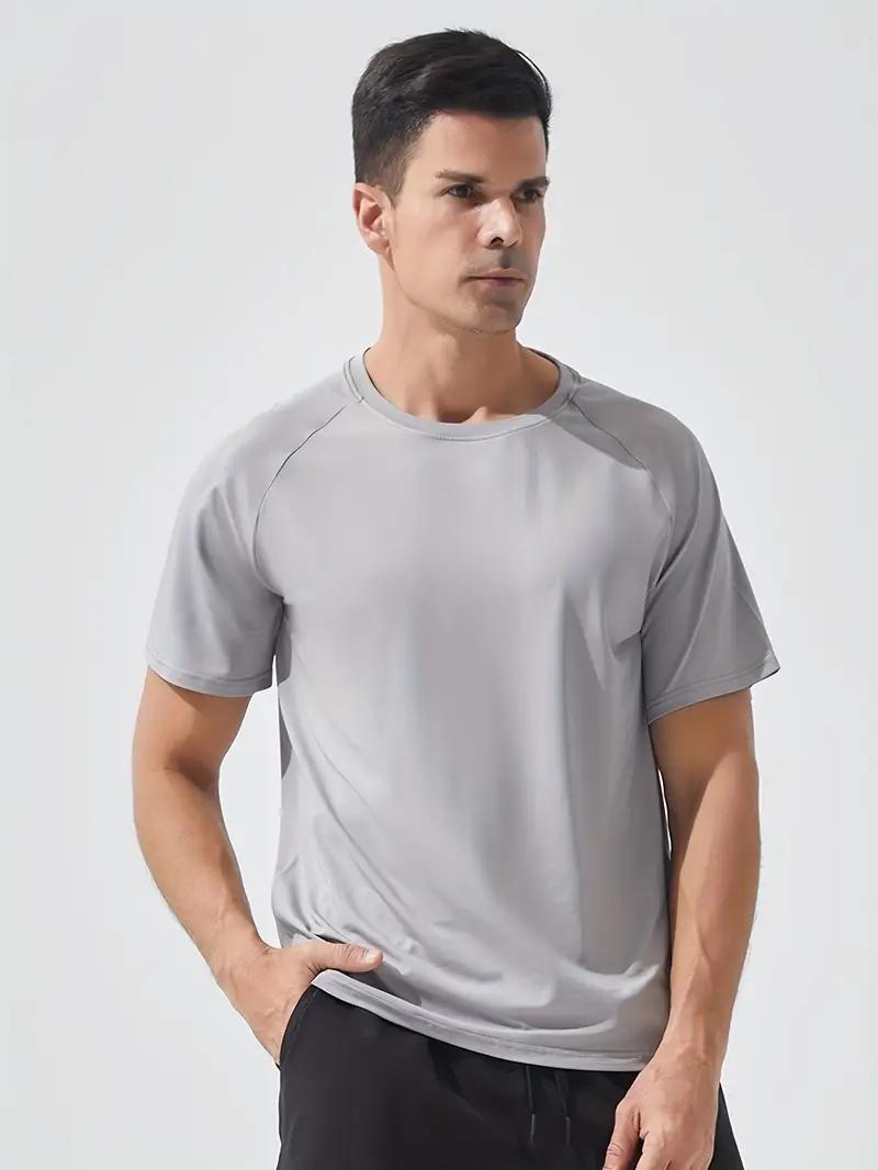 Men's Plus Size 5-Pack Quick Dry Breathable Athletic Apparel, Dry Fit Tech Sporty Sports Tops, Gym & Summer Fitness Workout Shirts Fitted Sportswear Activewear Tees,summerwins,travel essentials,camping essentials