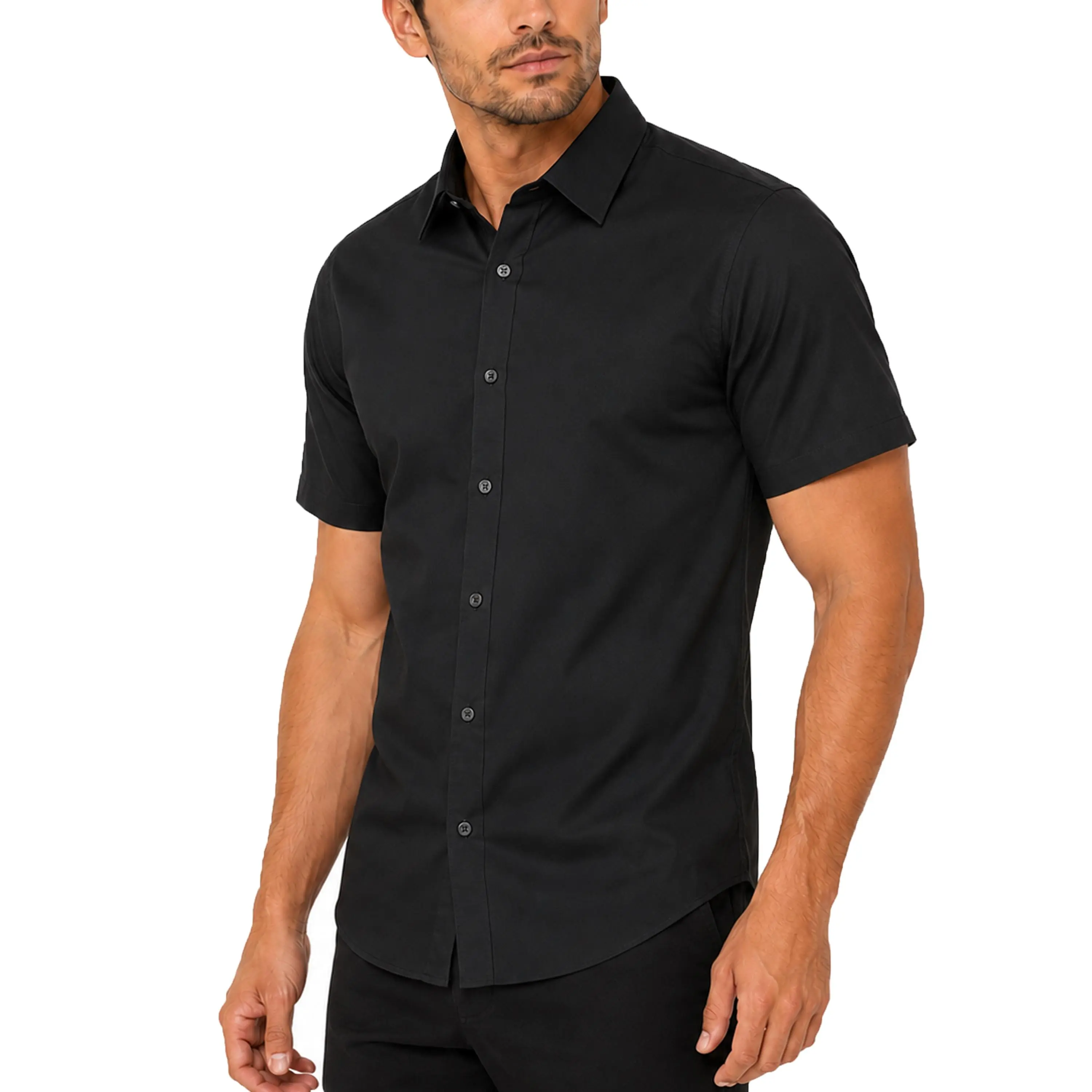 Men's Short-Sleeve Stretch Dress Shirt