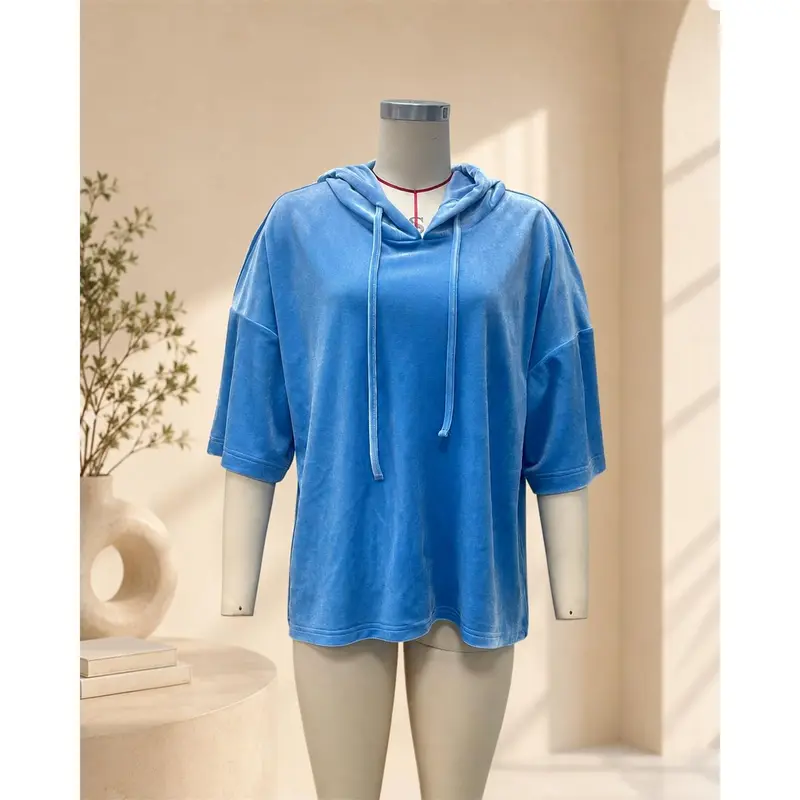 Women's Minimalist Velvet Hoodie