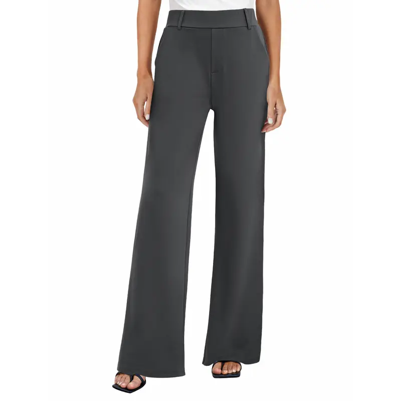 Women's High-Waisted Stretch Wide-Leg Trousers