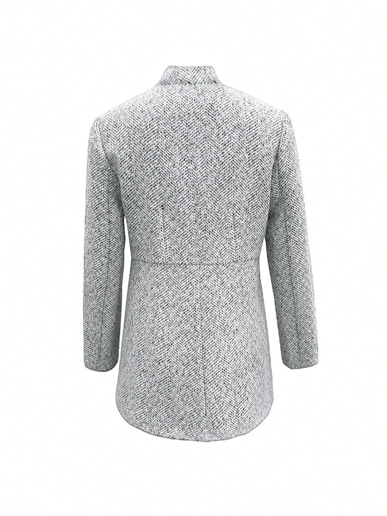 Women's Basic Solid Color Pocket Long Sleeve Open Front Fitted Coat Fabric, Casual Minimalist Office Style Longline Outerwear for Fall & Winter, Ladies Clothes for Daily Wear, Everyday, Womenswear Clothing for Women Women's Basic Solid Color Pocket Long Sleeve Open Front Fitted Coat Fabric, Casual Minimalist Office Style Longline Outerwear for Fall & Winter, Ladies Clothes for Daily Wear, Everyday, Womenswear Clothing for Women