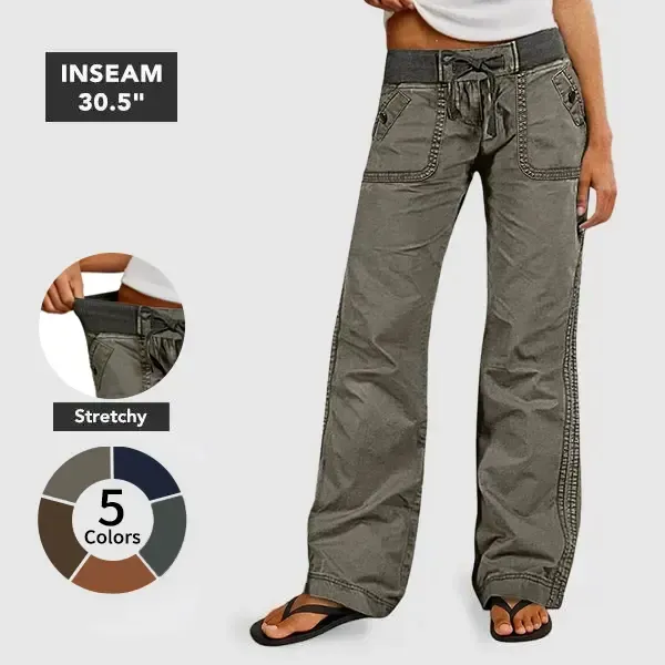 Mid-rise straight-leg trousers with drawstring and minimalist seam detailing