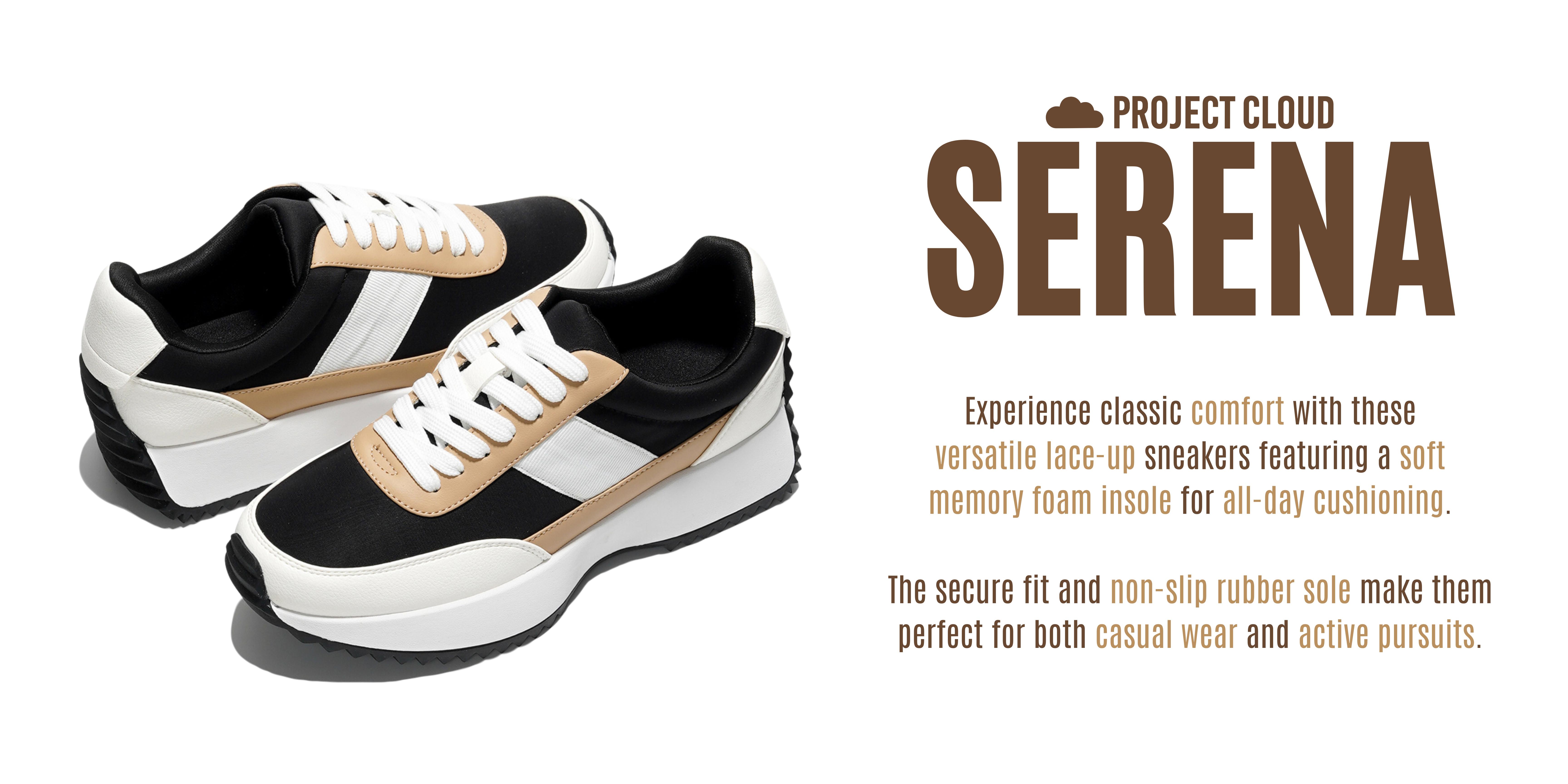 Project Cloud Women's | Memory Foam Fashion Sneakers | Lightweight | Non-Slip - Serena Project Cloud Women's | Memory Foam Fashion Sneakers | Lightweight | Non-Slip - Serena